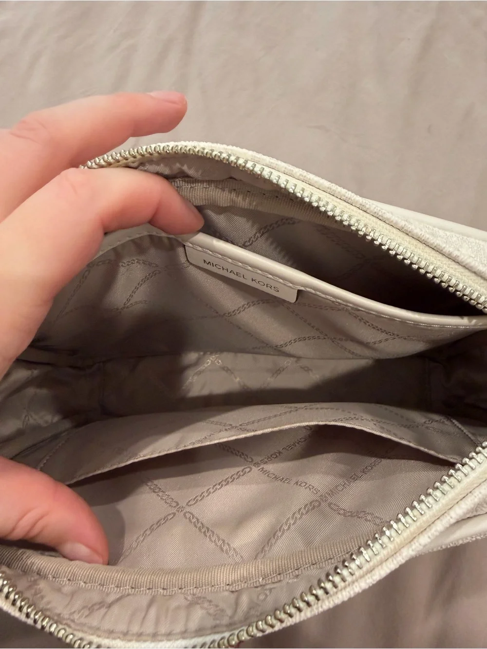 Michael Kors White Signature Crossbody Bag